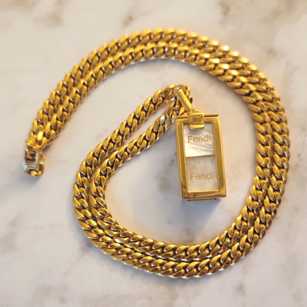 Fendi dice locket necklace